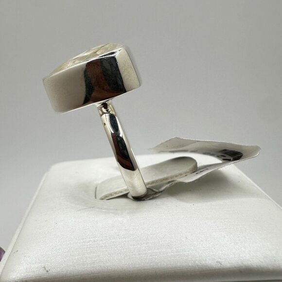 NWT 15x13mm faceted quartz ring in solid sterling silver! - Picture 8 of 10